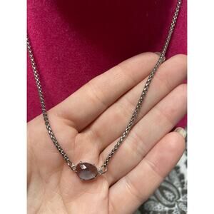 Melanie Clara Silver with crystal pendant necklace